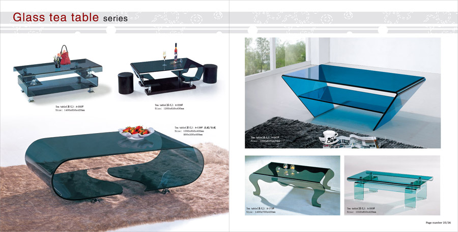 curved gass coffee table